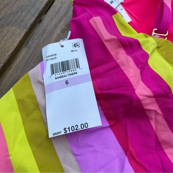 Trina Turk Womens Size 6 Waltz Bandeau Tankini Top - Picture 5 of 8